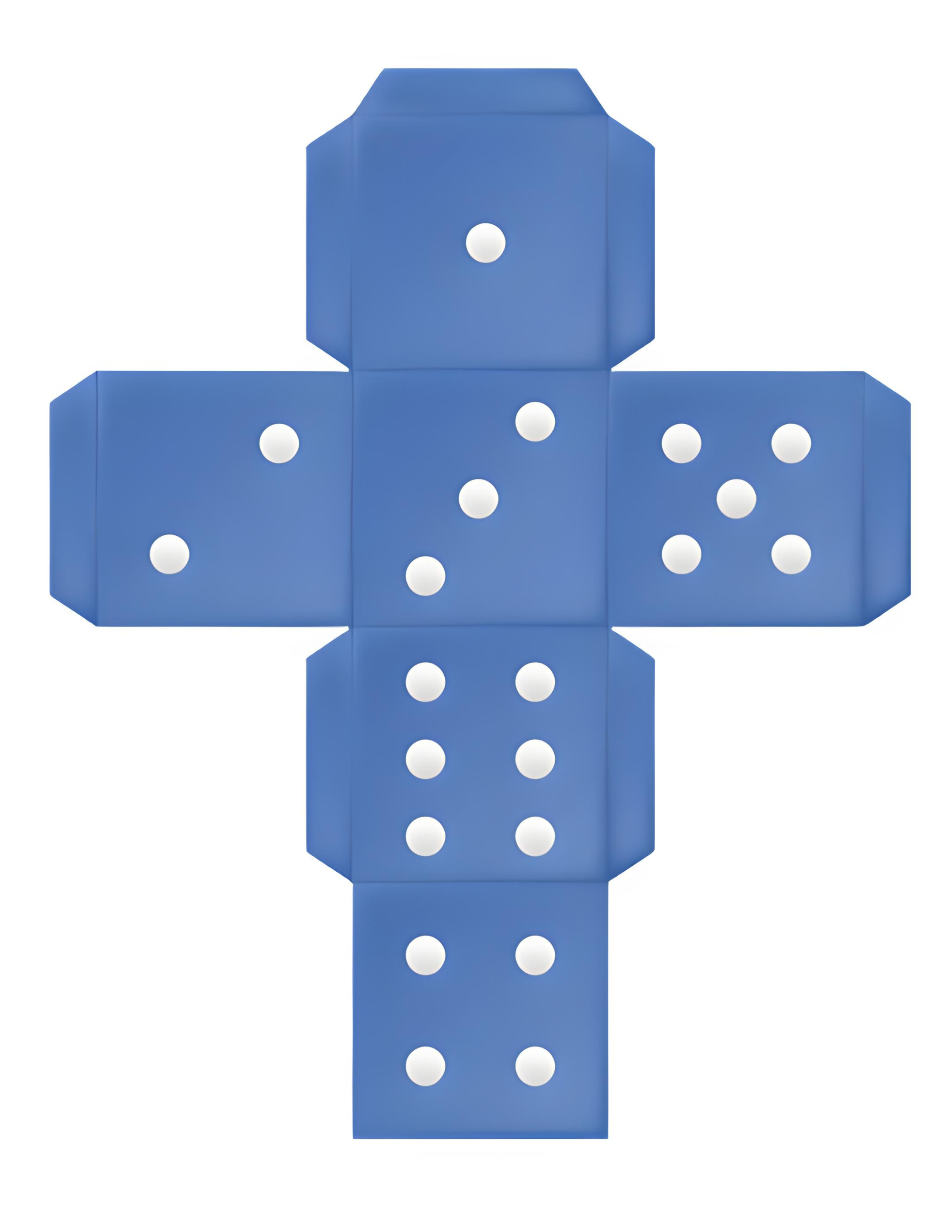 ludo dice template blue