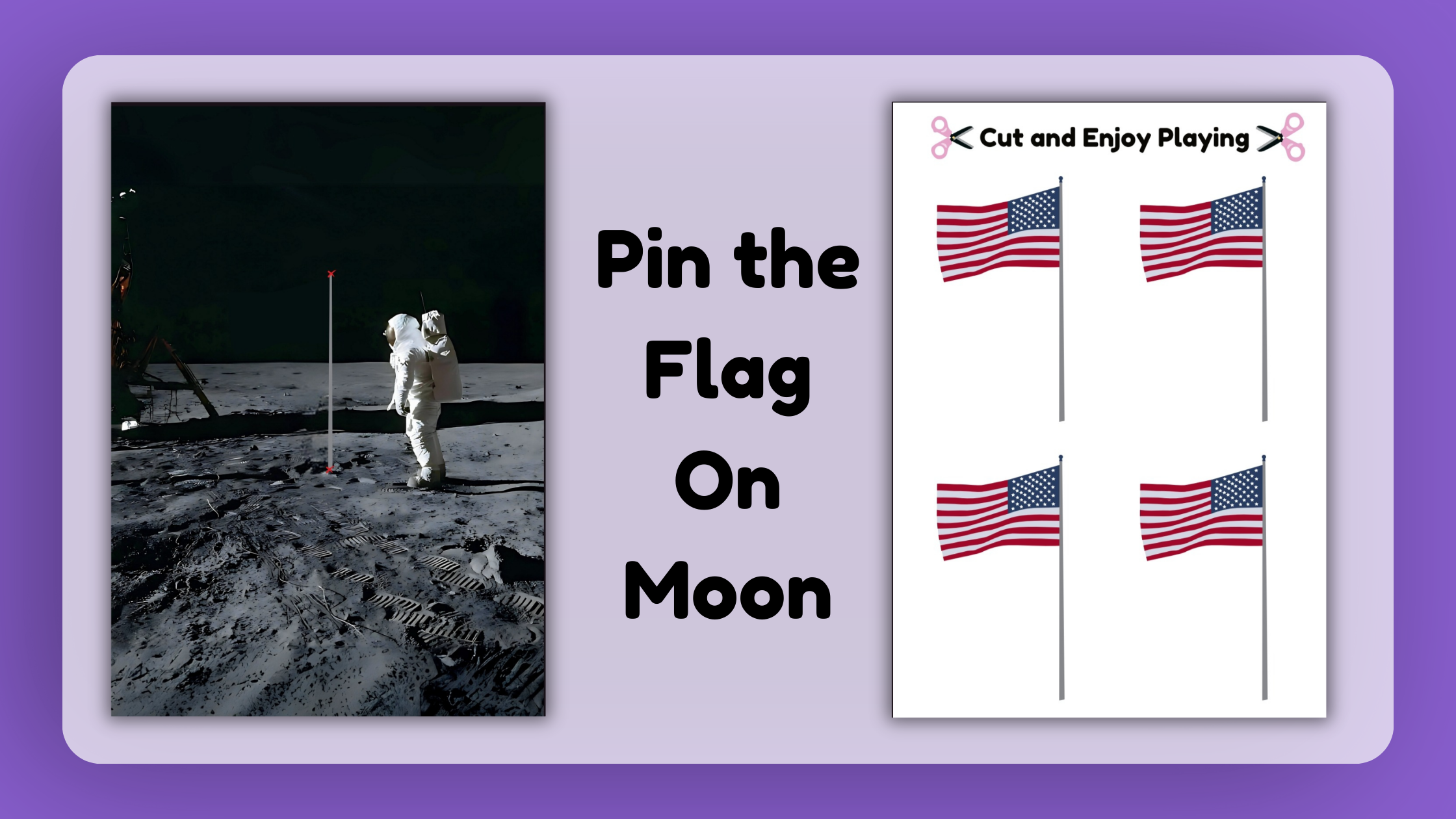 pin the flag on moon