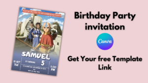 Avatar The Last Airbender Birthday Invitations