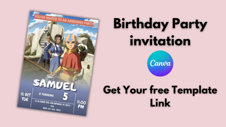 Avatar The Last Airbender Birthday Invitations