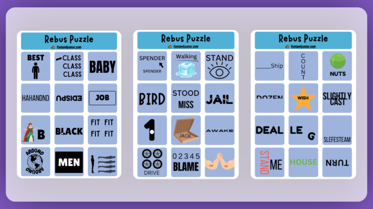 36 Rebus Puzzle Printable