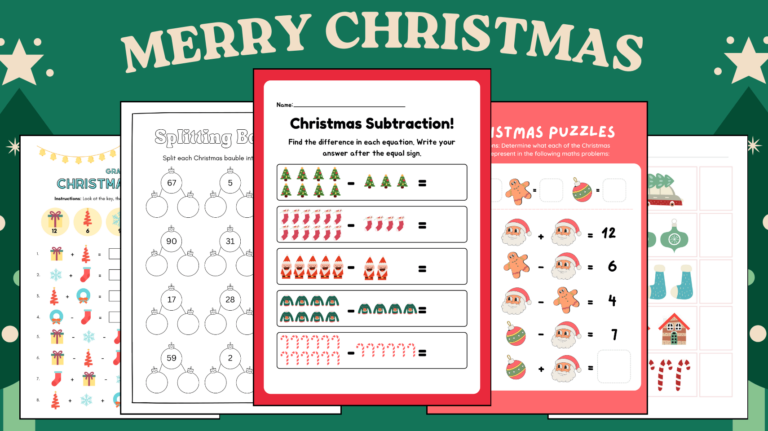 Christmas math printable for kids