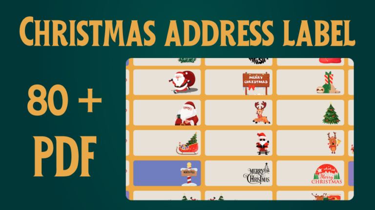 Merry Christmas address printable label