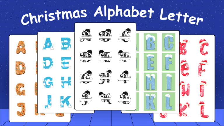 Christmas Alphabet letter free printable