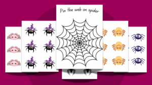 Pin the Spider on the Web Game