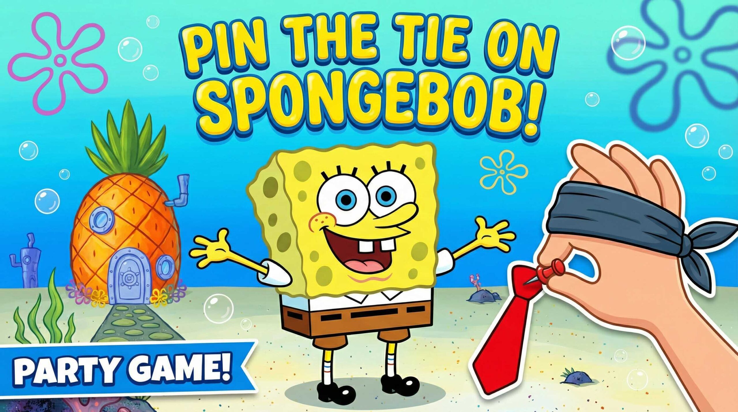 pin the tie on spongebob game