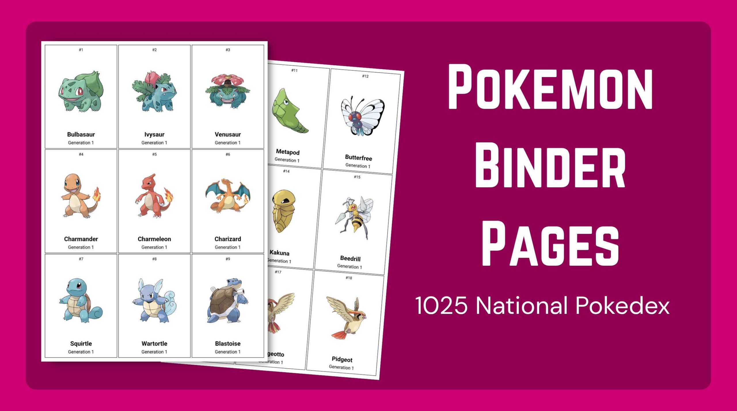 Free Pokémon Binder Pages PDF: All 1025 National Pokédex Placeholders